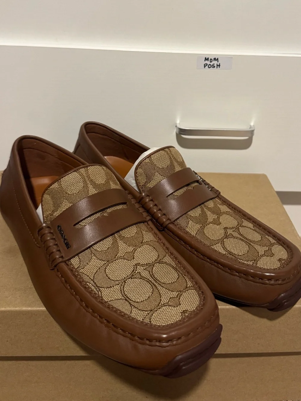 Coach Liam Signature Driver Dark Saddle Loafers